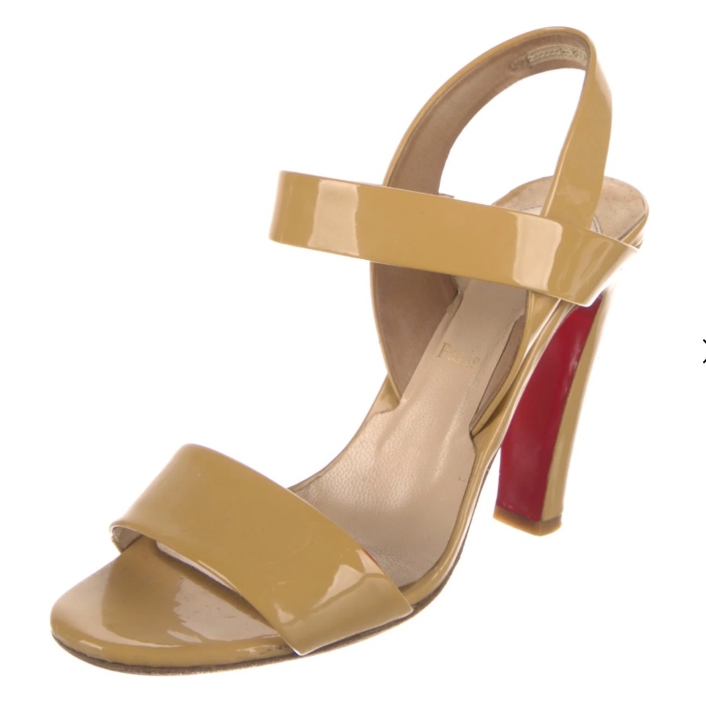 Christian Louboutin Patent Leather Slingback Sandals Size 37